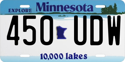 MN license plate 450UDW