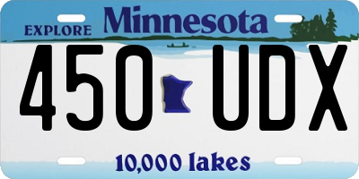 MN license plate 450UDX