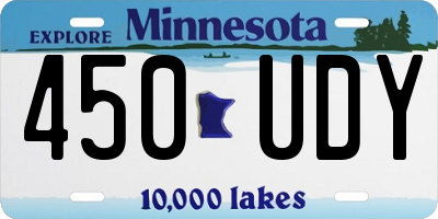 MN license plate 450UDY