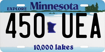MN license plate 450UEA