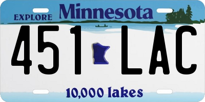 MN license plate 451LAC