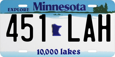 MN license plate 451LAH