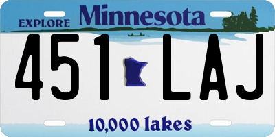 MN license plate 451LAJ