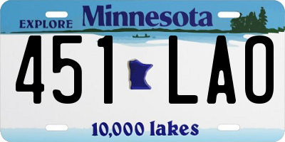 MN license plate 451LAO
