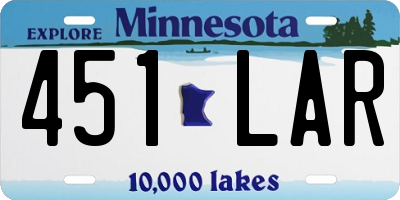 MN license plate 451LAR