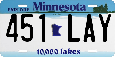 MN license plate 451LAY