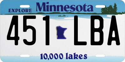 MN license plate 451LBA
