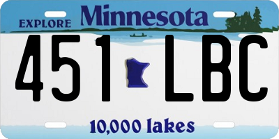 MN license plate 451LBC