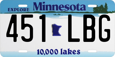 MN license plate 451LBG
