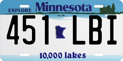 MN license plate 451LBI