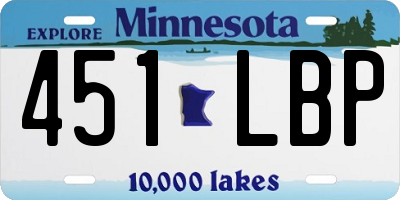 MN license plate 451LBP