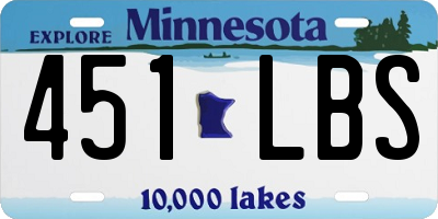 MN license plate 451LBS