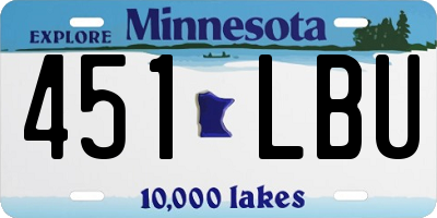 MN license plate 451LBU