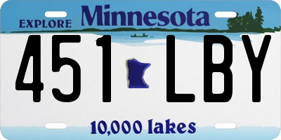MN license plate 451LBY