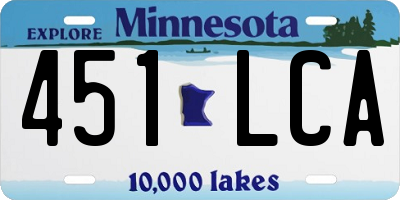 MN license plate 451LCA