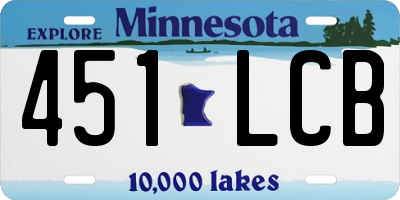 MN license plate 451LCB