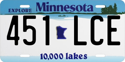 MN license plate 451LCE