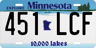 MN license plate 451LCF