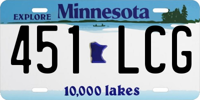 MN license plate 451LCG