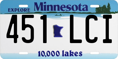MN license plate 451LCI