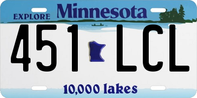 MN license plate 451LCL