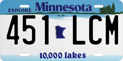 MN license plate 451LCM