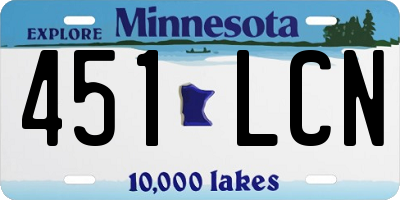 MN license plate 451LCN