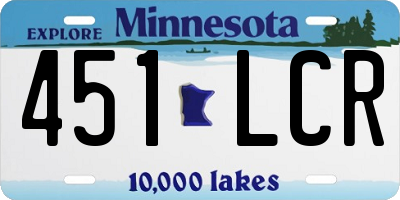 MN license plate 451LCR