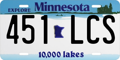 MN license plate 451LCS