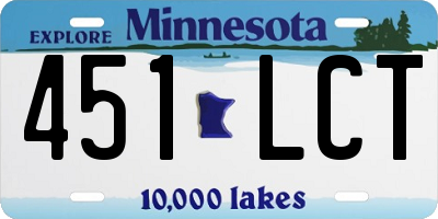 MN license plate 451LCT