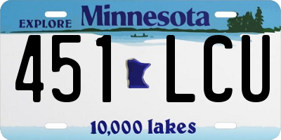 MN license plate 451LCU