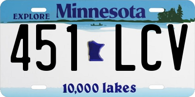 MN license plate 451LCV