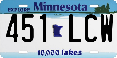 MN license plate 451LCW