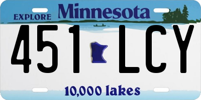 MN license plate 451LCY