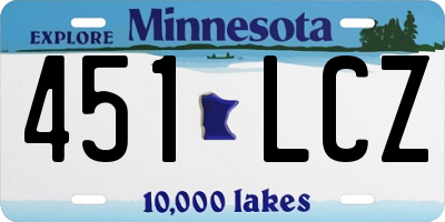 MN license plate 451LCZ