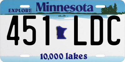 MN license plate 451LDC