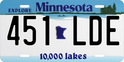 MN license plate 451LDE