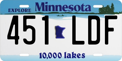 MN license plate 451LDF