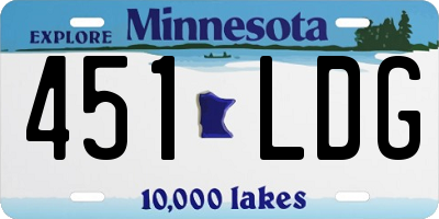 MN license plate 451LDG