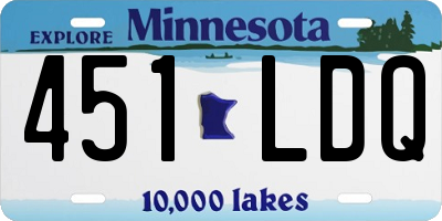 MN license plate 451LDQ