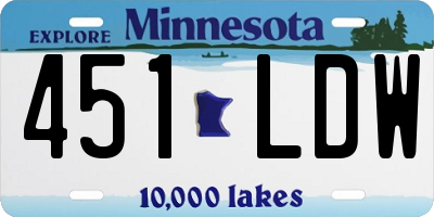 MN license plate 451LDW