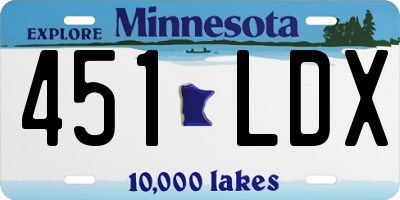 MN license plate 451LDX