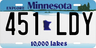 MN license plate 451LDY