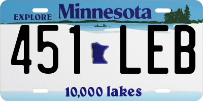 MN license plate 451LEB