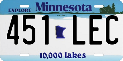 MN license plate 451LEC