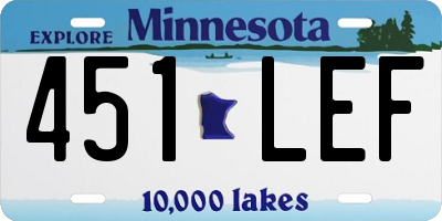 MN license plate 451LEF