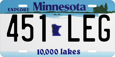 MN license plate 451LEG
