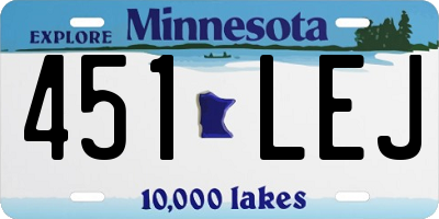 MN license plate 451LEJ