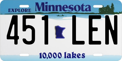 MN license plate 451LEN