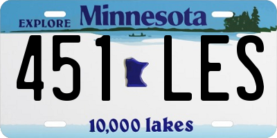 MN license plate 451LES